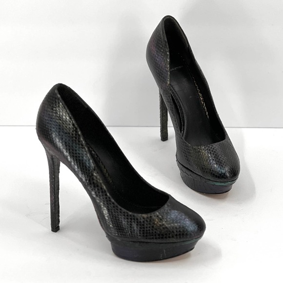 B Brian Atwood Shoes - BRIAN ATWOOD Shoes Womens 9.5 Iridescent Ferguson Metallic Snake Platform Pump